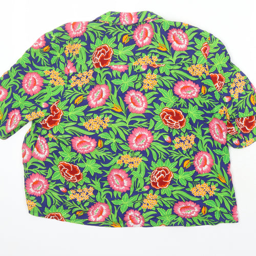 River Island Womens Multicoloured Floral Viscose Tunic Blouse Size 12 Collared
