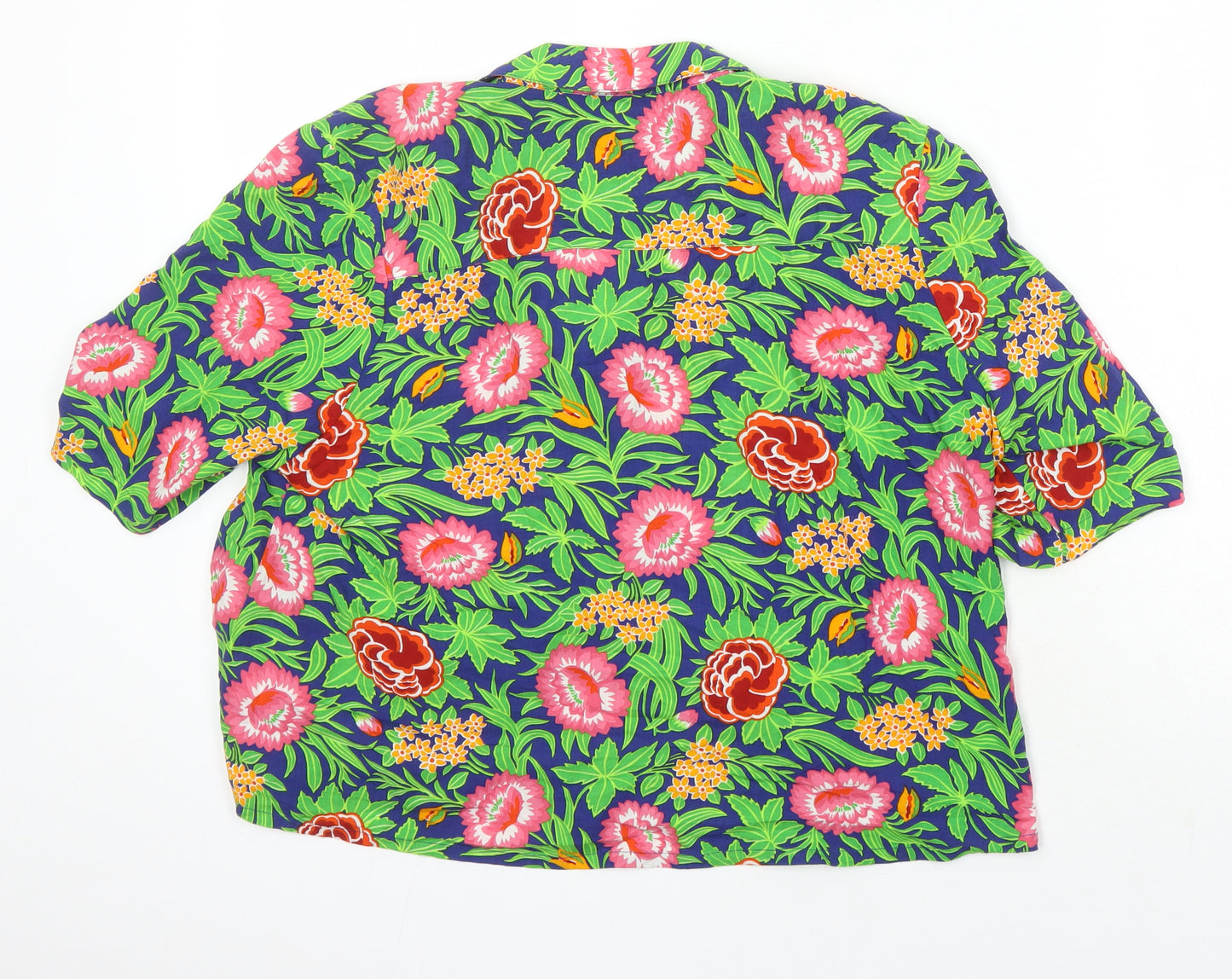 River Island Womens Multicoloured Floral Viscose Tunic Blouse Size 12 Collared