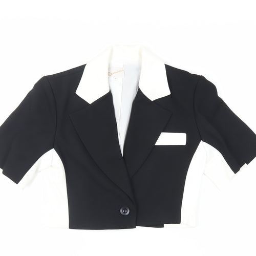 Romanni Womens Black Jacket Size 6 Button
