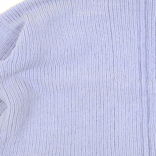 Marks and Spencer Womens Blue Mock Neck Polyester Pullover Jumper Size M