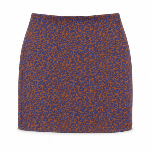 Marks and Spencer Womens Brown Animal Print Polyester A-Line Skirt Size 14 - Elasticated Waist