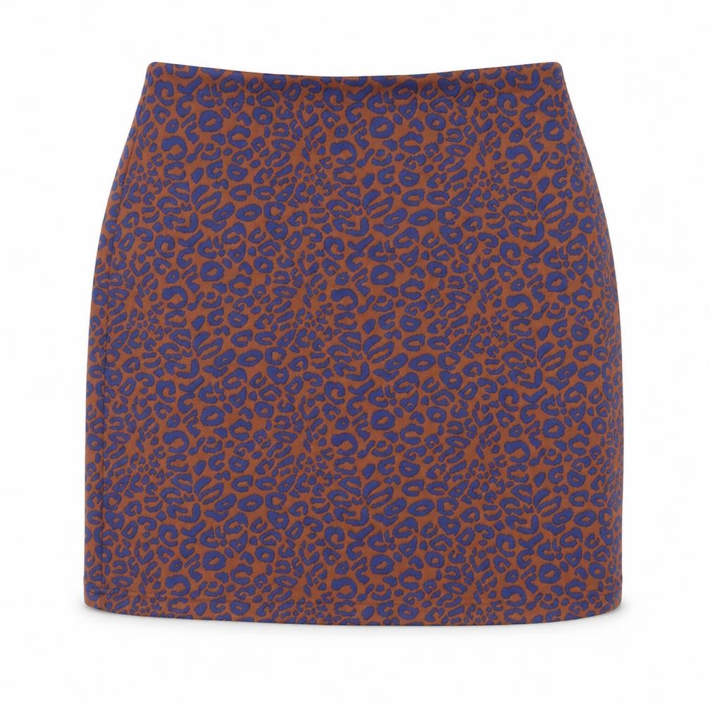 Marks and Spencer Womens Brown Animal Print Polyester A-Line Skirt Size 14 - Elasticated Waist