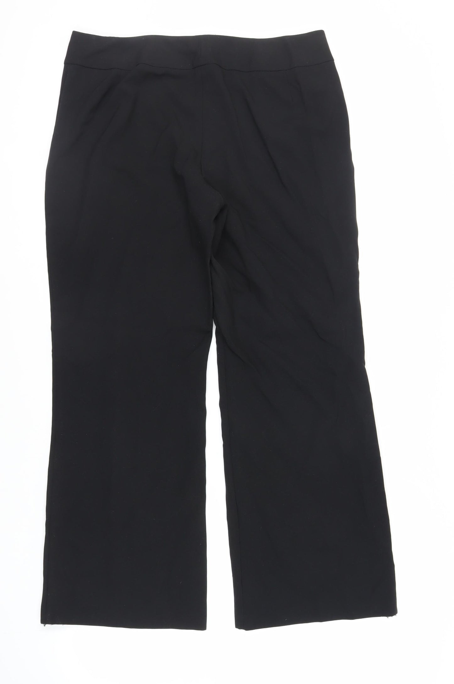 Marks and Spencer Womens Black Polyester Dress Pants Trousers Size 16 L30 in Regular Zip