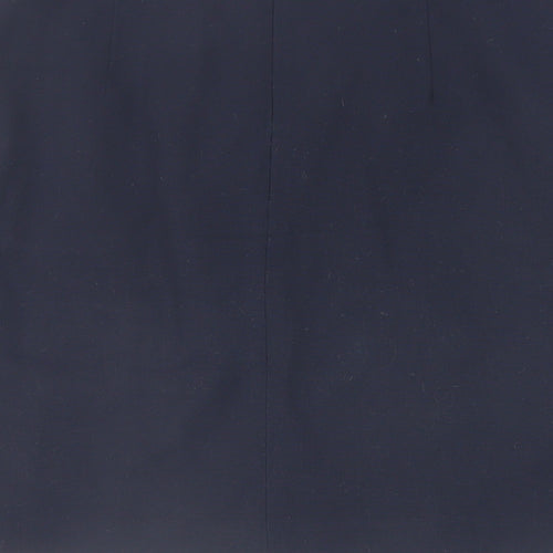 Marks and Spencer Womens Blue Polyester Mini Skirt Size 8 Zip - Lined