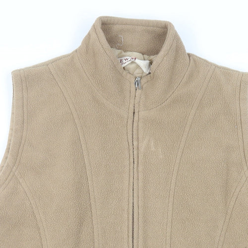 EWM Womens Beige Gilet Jacket Size 14 Zip