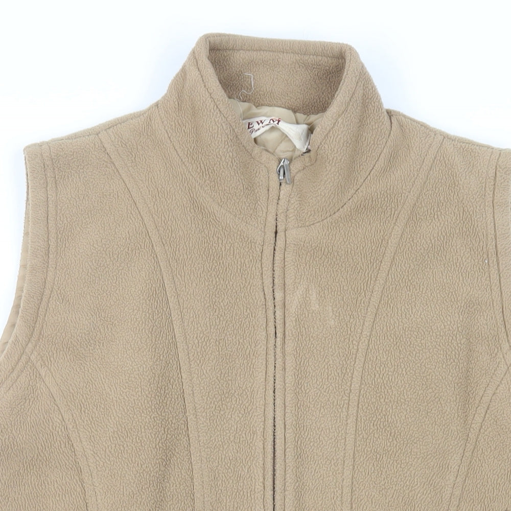EWM Womens Beige Gilet Jacket Size 14 Zip