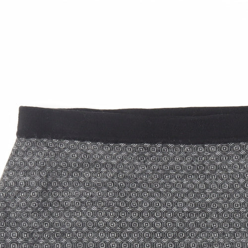 Kenar Womens Grey Geometric Acrylic Mini Skirt Size L - Elasticated Waist