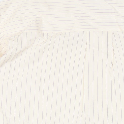 Marks and Spencer Womens Ivory Striped Cotton Basic Button-Up Size 14 Collared