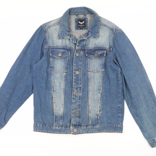 Brave Soul Mens Blue Jacket Size L Button