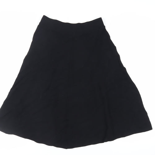 NEXT Womens Black Viscose Flare Skirt Size 10 - Elasticated Waist