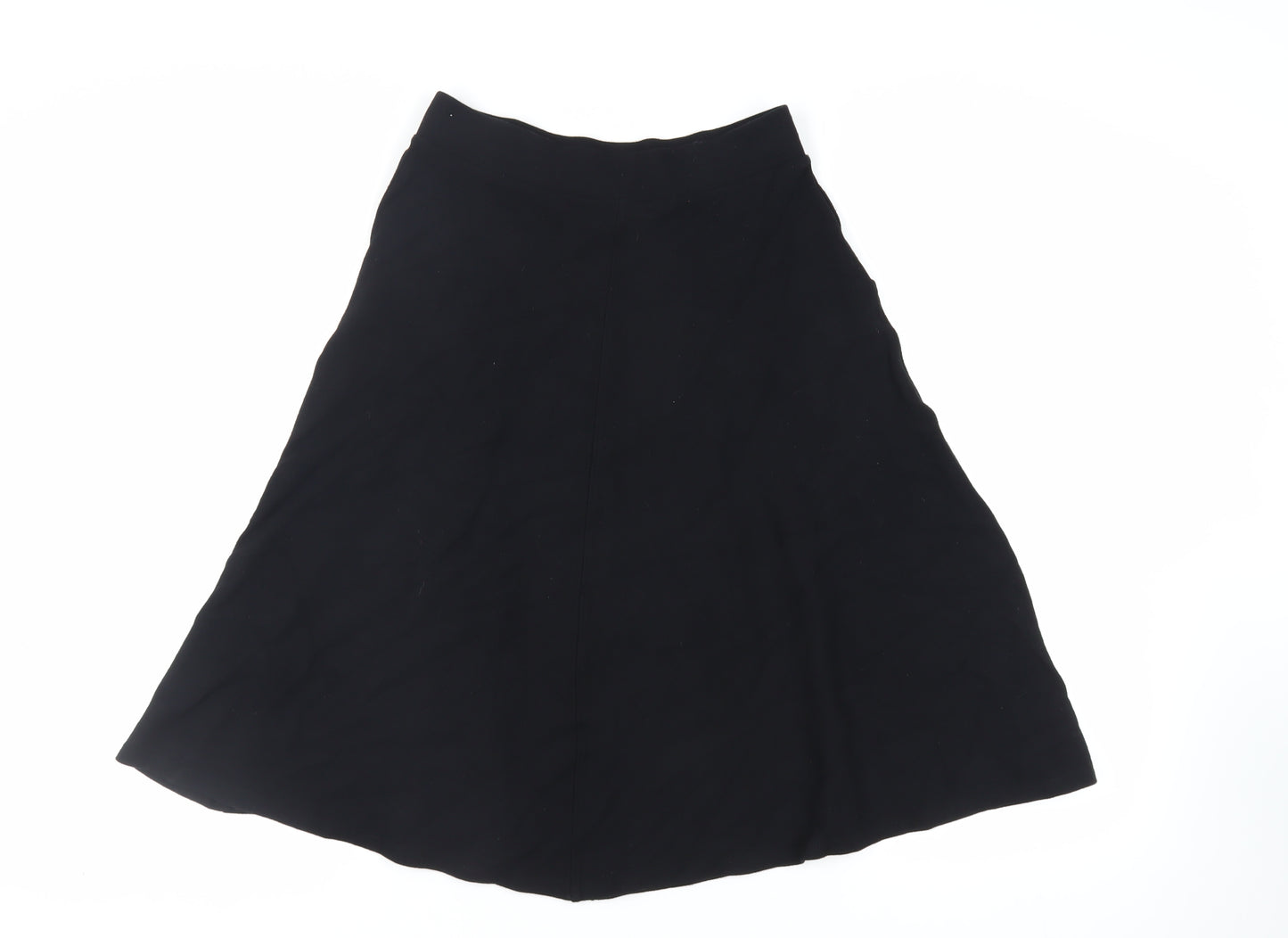 NEXT Womens Black Viscose Flare Skirt Size 10 - Elasticated Waist