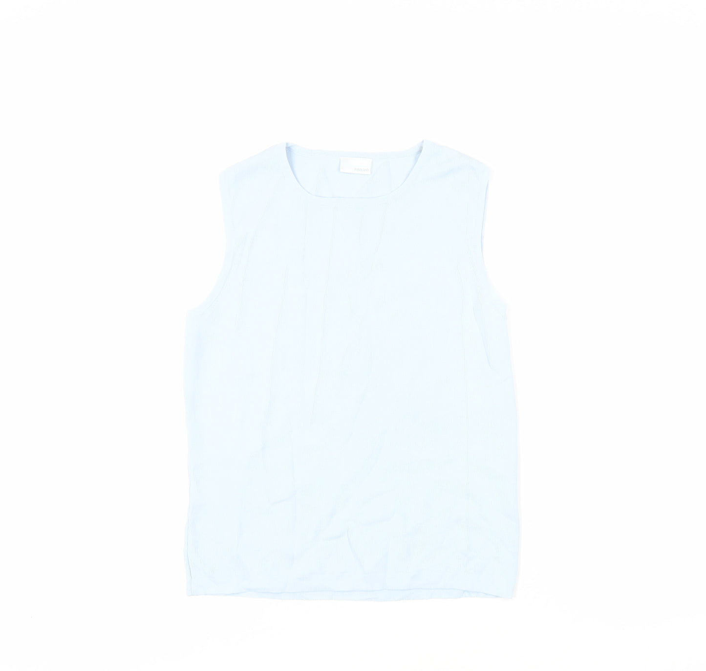 AMARANTO Womens Blue Viscose Basic Blouse Size 14 Crew Neck