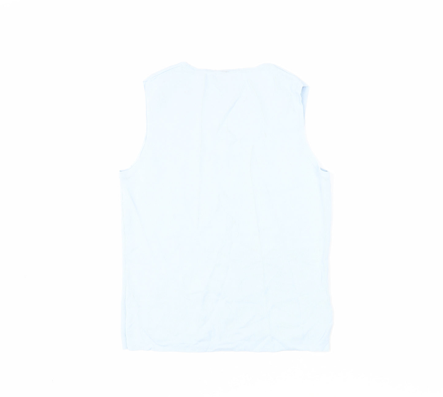 AMARANTO Womens Blue Viscose Basic Blouse Size 14 Crew Neck