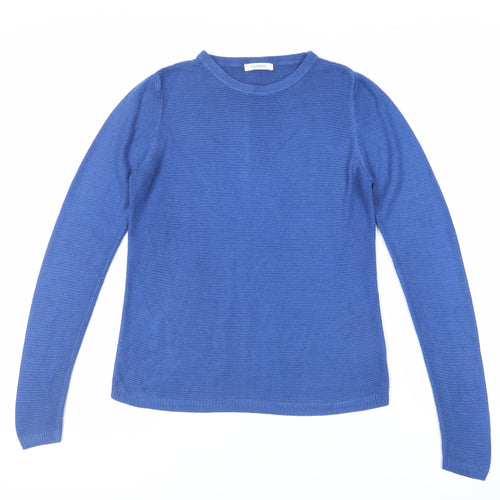 Marks and Spencer Womens Blue Crew Neck Acrylic Pullover Jumper Size 10