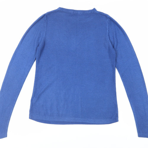 Marks and Spencer Womens Blue Crew Neck Acrylic Pullover Jumper Size 10