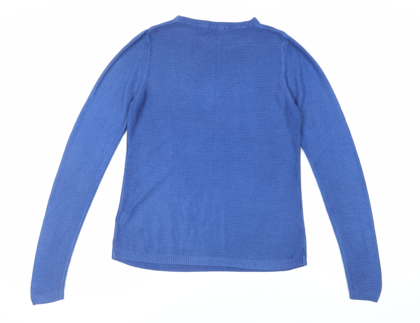 Marks and Spencer Womens Blue Crew Neck Acrylic Pullover Jumper Size 10