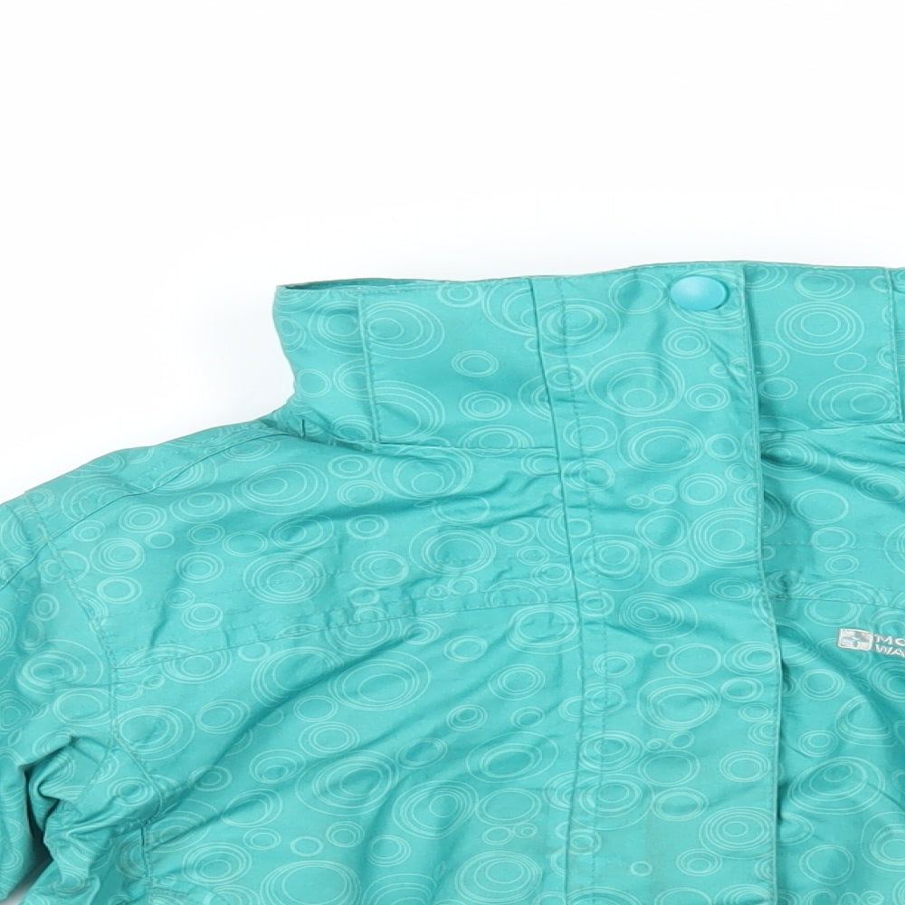 Mountain Warehouse Girls Green Geometric Jacket Size 3-4 Years Zip