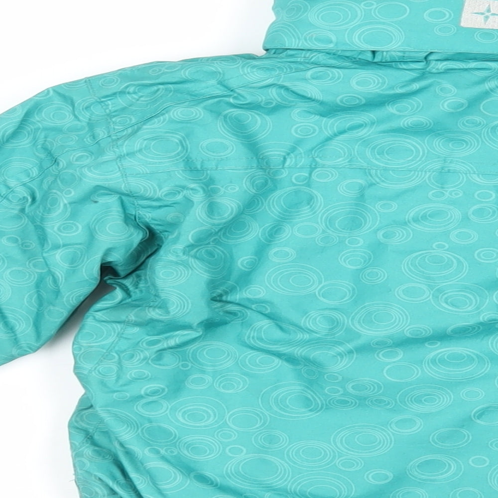 Mountain Warehouse Girls Green Geometric Jacket Size 3-4 Years Zip