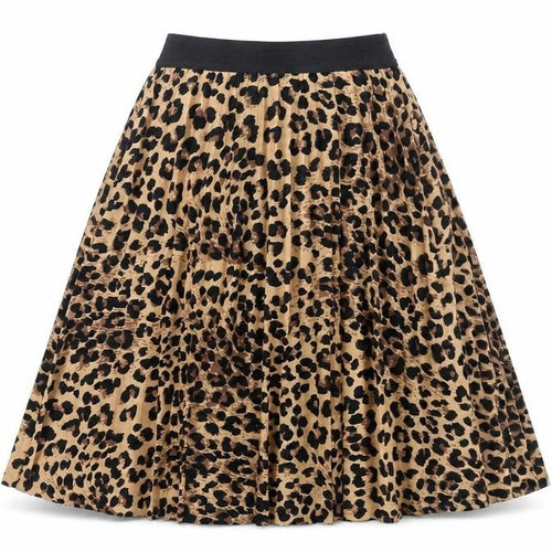 Boohoo Womens Beige Animal Print Polyester Pleated Skirt Size S - Elasticated Waist