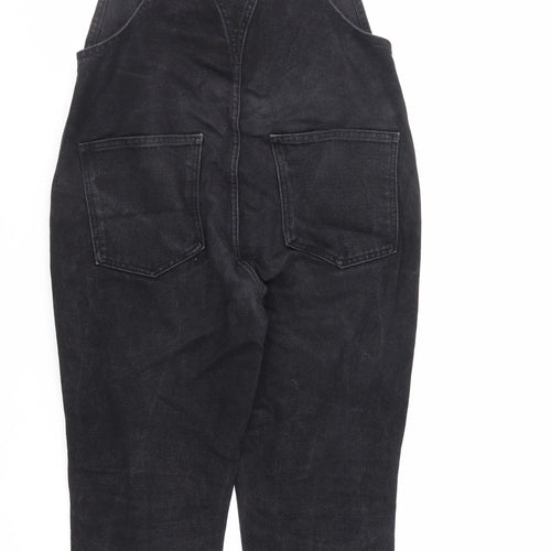 Topshop Womens Black Cotton Straight Jeans Size 10 L27 in Regular Button - Dungarees
