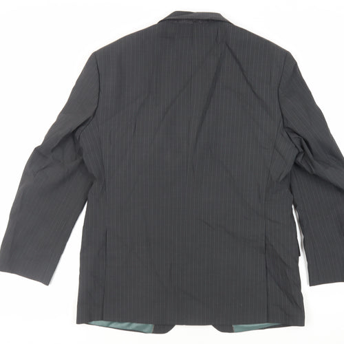 Marks and Spencer Mens Grey Striped Polyester Jacket Suit Jacket Size 40 Regular