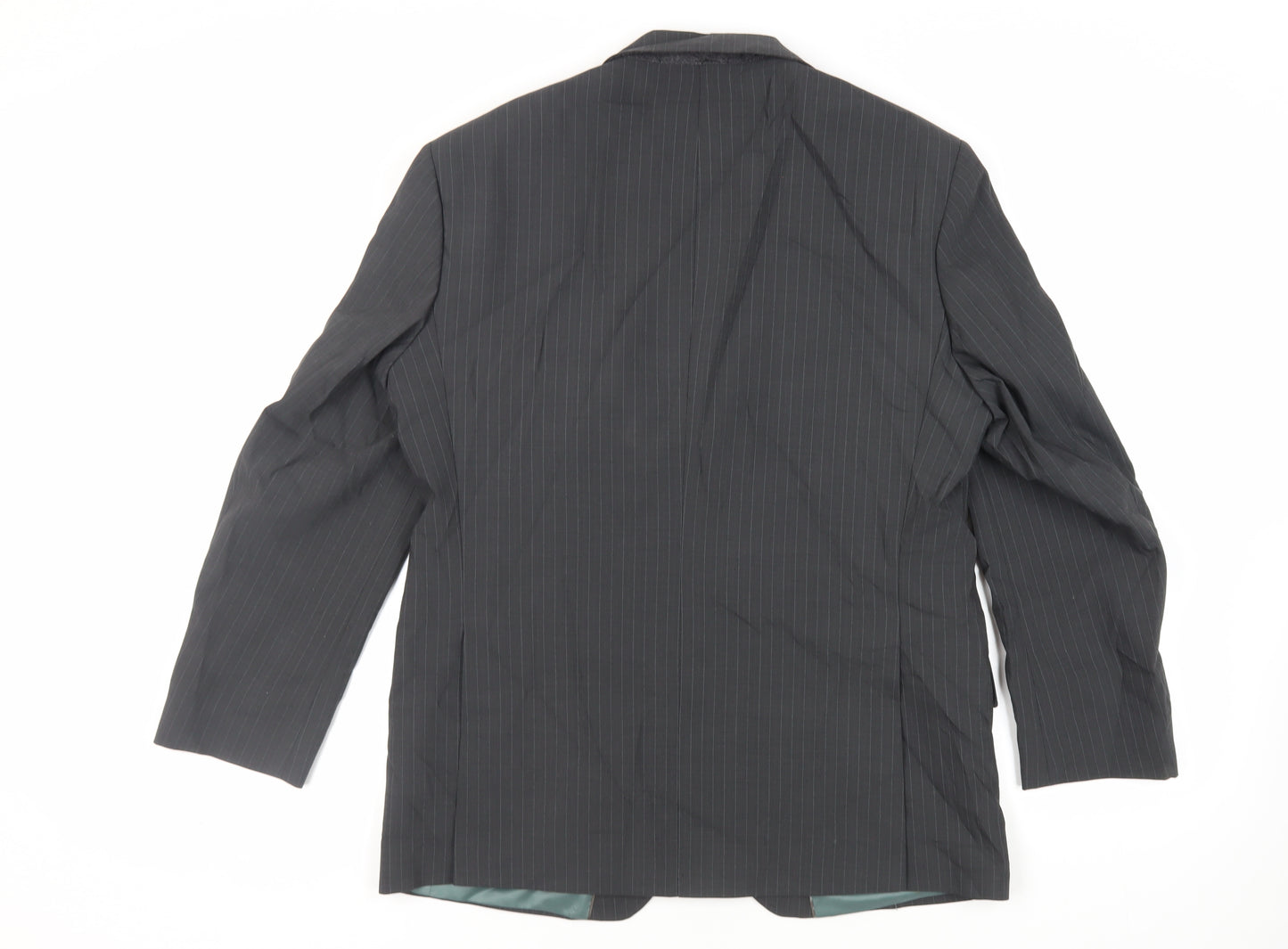 Marks and Spencer Mens Grey Striped Polyester Jacket Suit Jacket Size 40 Regular