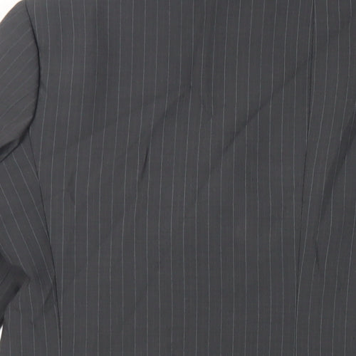 Marks and Spencer Mens Grey Striped Polyester Jacket Suit Jacket Size 40 Regular