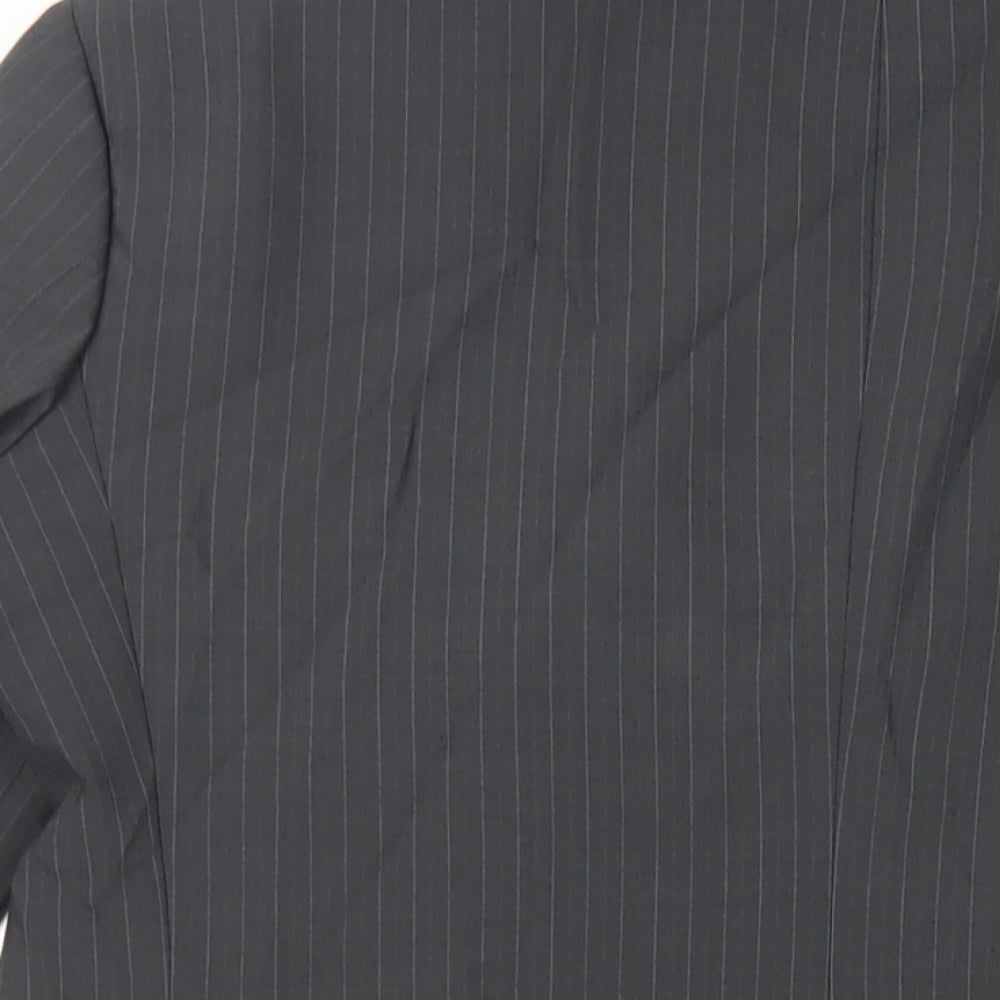 Marks and Spencer Mens Grey Striped Polyester Jacket Suit Jacket Size 40 Regular