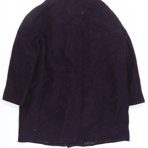 Per Una Womens Purple Overcoat Coat Size 16 Snap