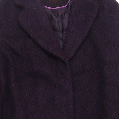 Per Una Womens Purple Overcoat Coat Size 16 Snap