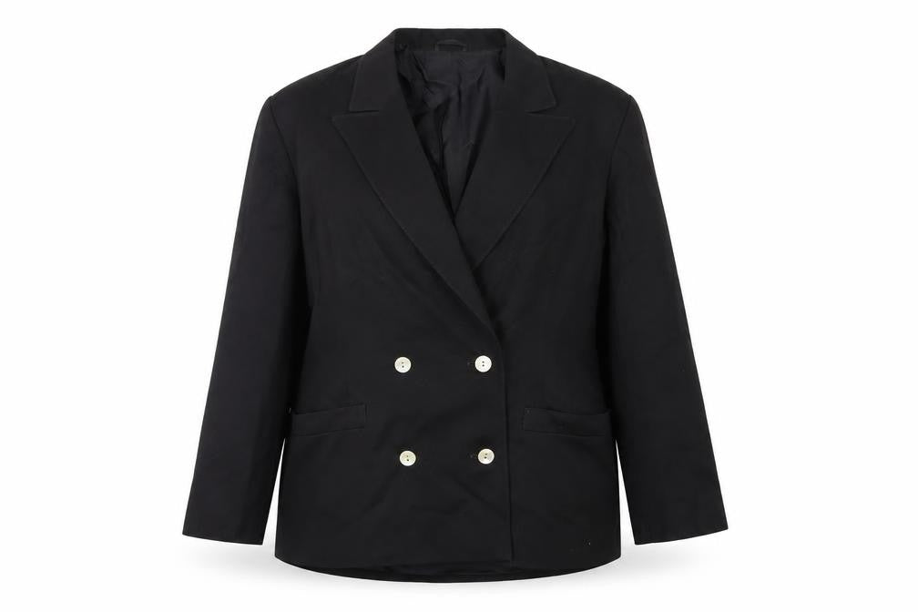 Country Casuals Womens Black Jacket Blazer Size 14 Button - Vintage