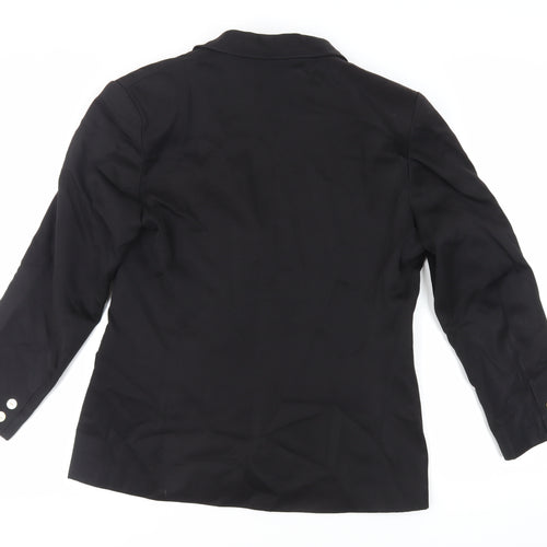 Country Casuals Womens Black Jacket Blazer Size 14 Button - Vintage