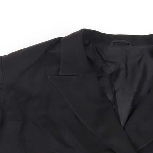 Country Casuals Womens Black Jacket Blazer Size 14 Button - Vintage