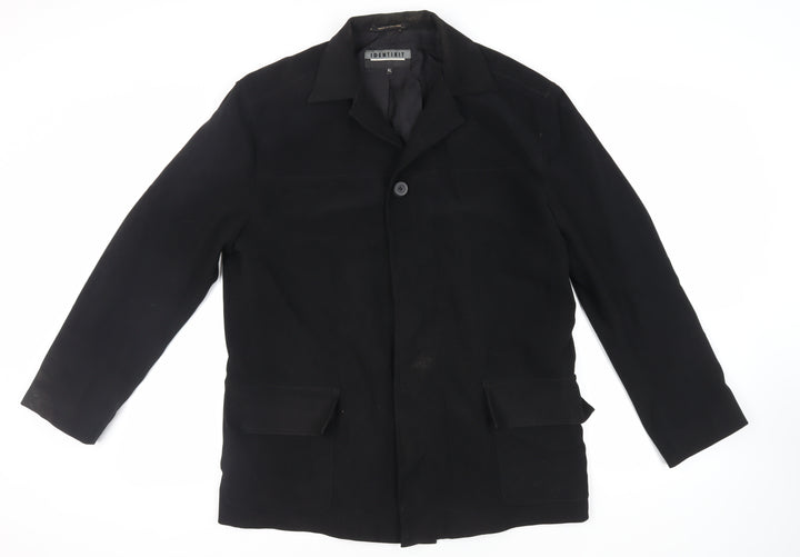 Identikit Mens Black Jacket Size XL Button