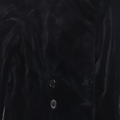 Oasis Womens Black Overcoat Coat Size 12 Button