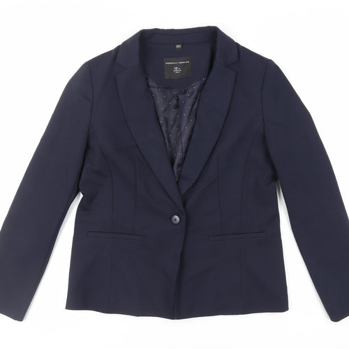 Dorothy Perkins Womens Blue Jacket Blazer Size 12 Button
