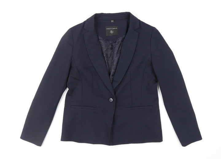 Dorothy Perkins Womens Blue Jacket Blazer Size 12 Button