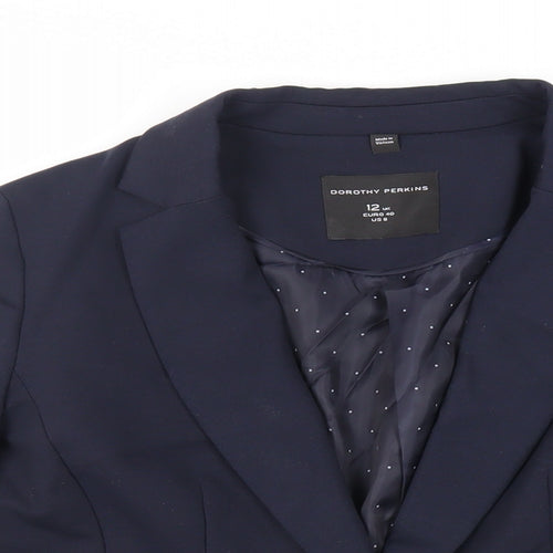 Dorothy Perkins Womens Blue Jacket Blazer Size 12 Button