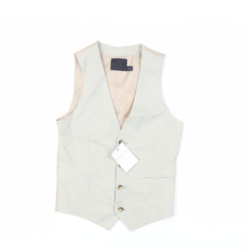 ASOS Mens Green Polyester Jacket Suit Waistcoat Size 34 Regular