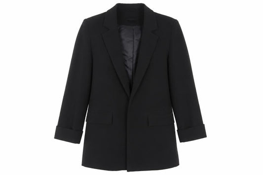Front view of New Look women’s black jacket blazer, size UK 8, - open
