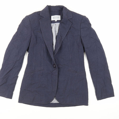 NEXT Womens Blue Jacket Blazer Size 6 Button