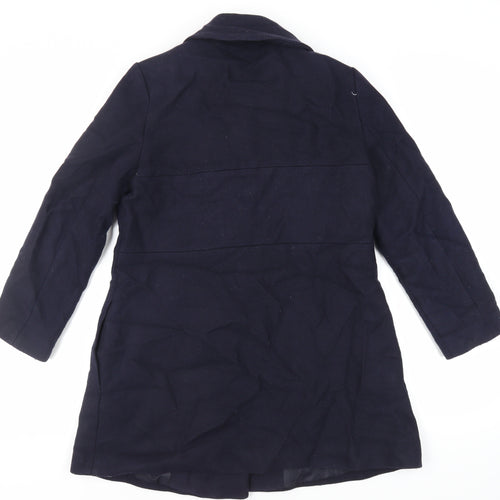Hallhuber Womens Blue Pea Coat Coat Size 10 Button