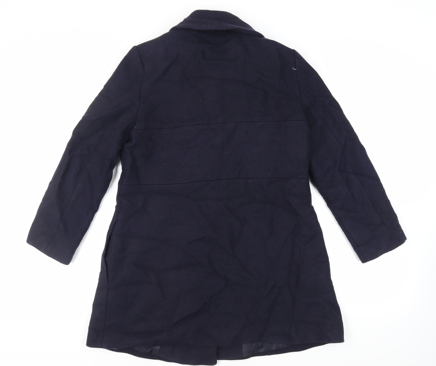 Hallhuber Womens Blue Pea Coat Coat Size 10 Button