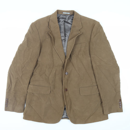 NEXT Mens Brown Jacket Blazer Size 40 Button - Suede Effect