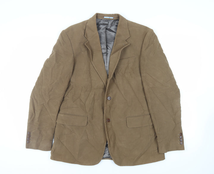 NEXT Mens Brown Jacket Blazer Size 40 Button - Suede Effect