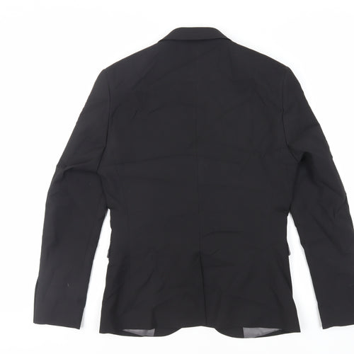 NEXT Mens Black Polyester Jacket Suit Jacket Size 36 Regular