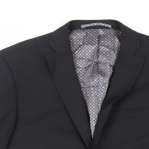 NEXT Mens Black Polyester Jacket Suit Jacket Size 36 Regular