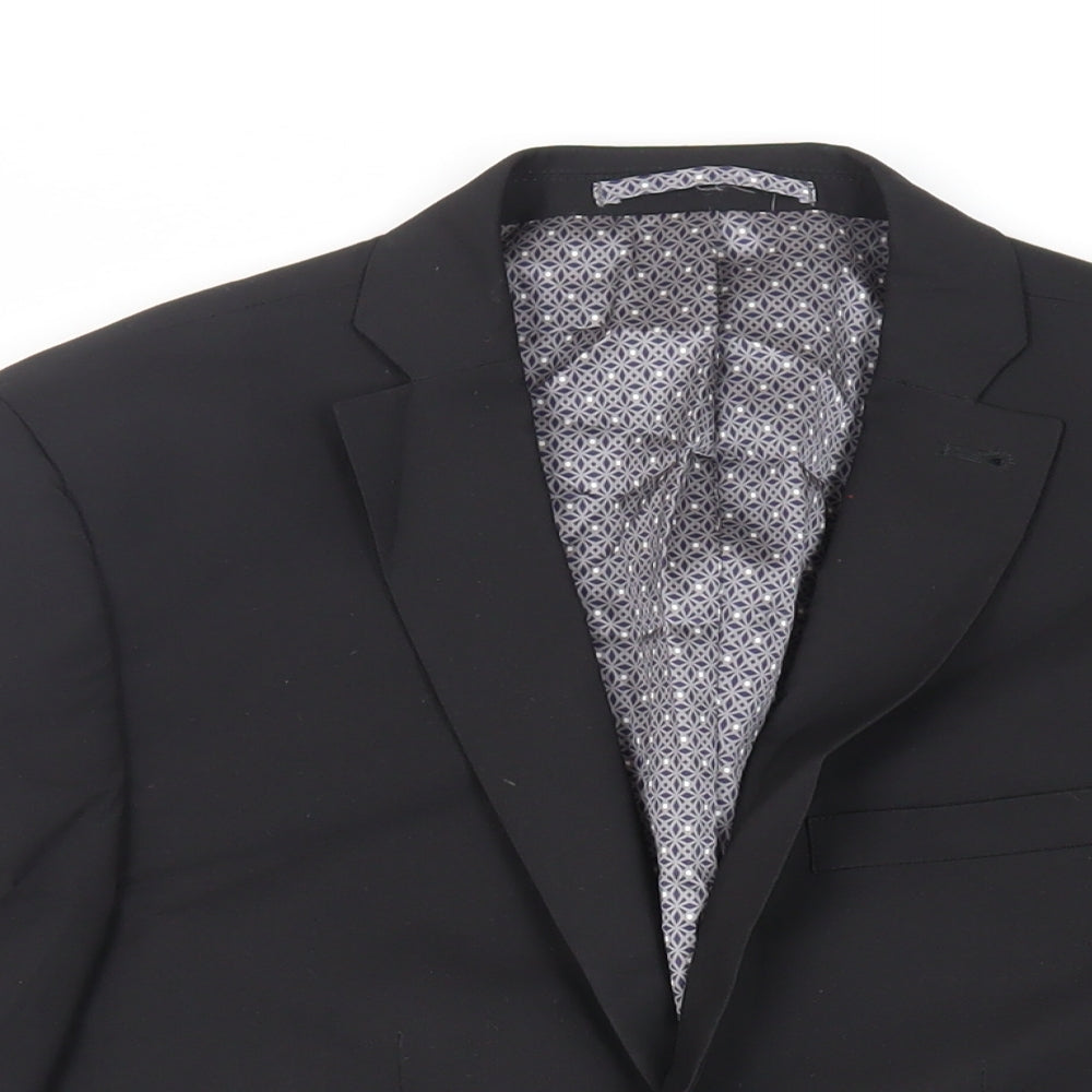 NEXT Mens Black Polyester Jacket Suit Jacket Size 36 Regular