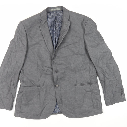 Scott & Taylor Mens Grey Polyester Jacket Suit Jacket Size 44 Regular