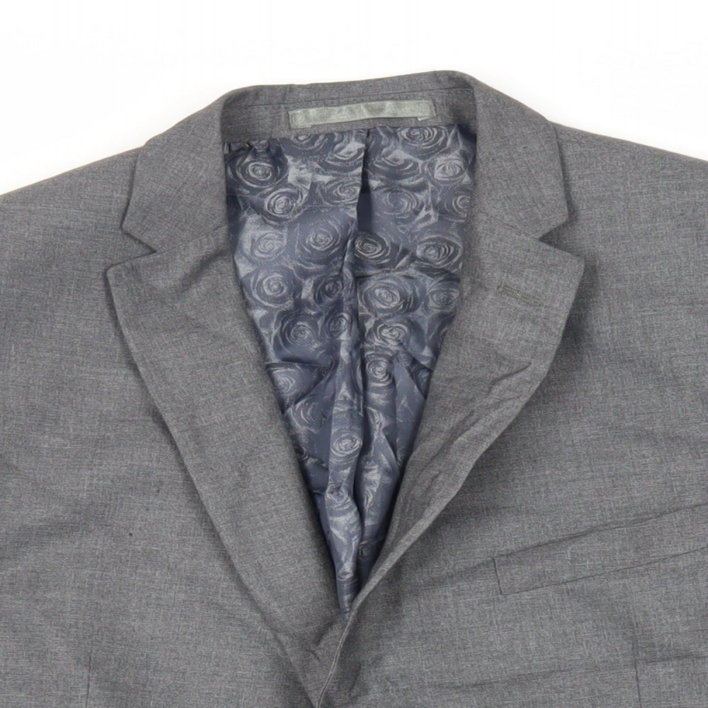 Scott & Taylor Mens Grey Polyester Jacket Suit Jacket Size 44 Regular